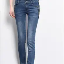 26-32 горячая Весна Женская Новая мода талии форма джинсы, длинные штаны эластичные узкие брюки