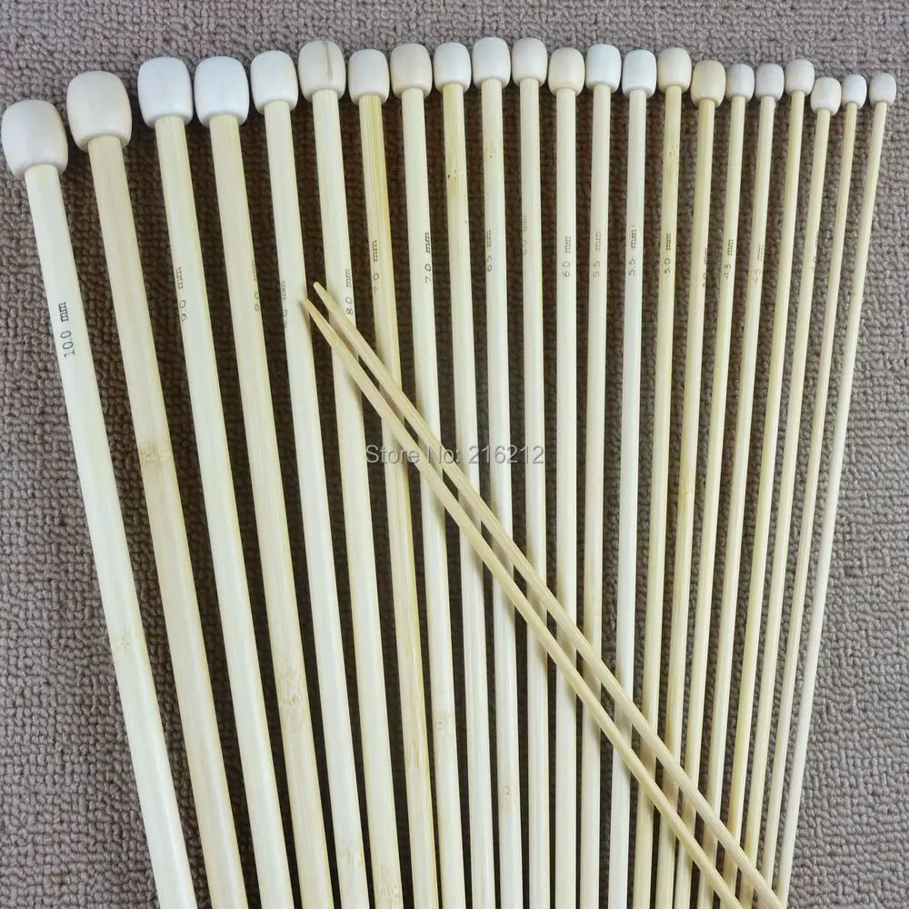 18 пар/лот 1" 35 см 2,0 мм-10 мм размер бамбуковые гладкие Одноточечные спицы, спицы для вязания вручную