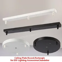 240 мм круглая, 30-100 см Прямоугольная Черная, белая металлическая окрашенная Потолочная пластина для DIY люстры Аксессуары для освещения