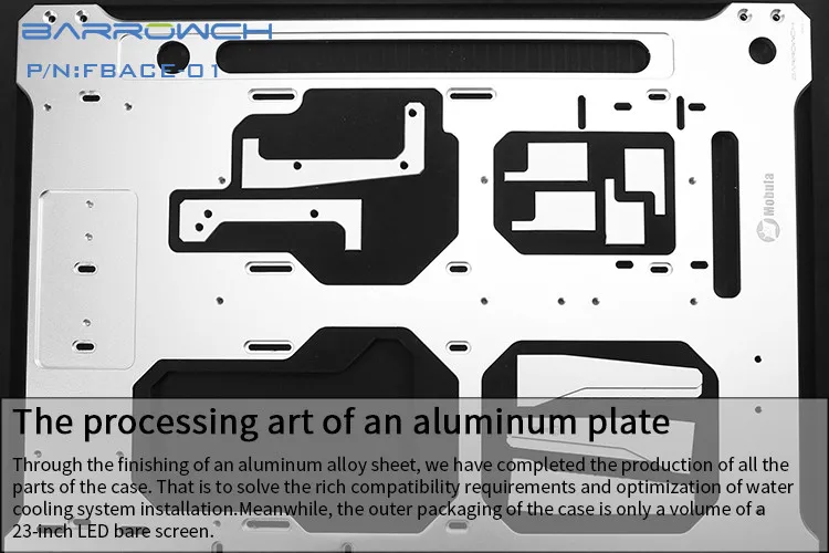 Barrowch Mobula простая интегрированная модульная панель чехол, охлаждающий узел воды петля Чехол DIY FBACE-02 - Цвет лезвия: Silve(Case Only)