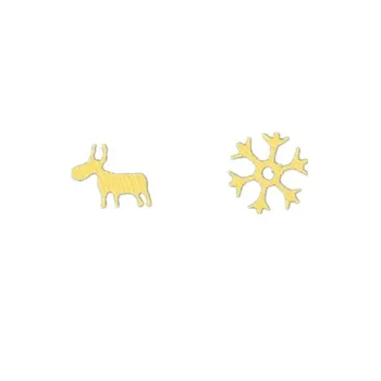 

10Pair Brincos 2018 High Quality Cute Animal Tiny Deer and Snowflake Stud Earring for Girls Bijoux Fashion Jewelry Mujer