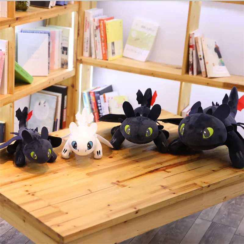 

25-60CM black toothless white toothless filling doll plush pillow toy girl creative birthday gift girl play house toy