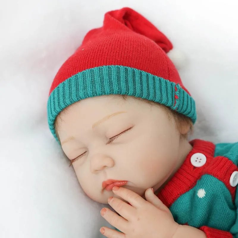NPK реалистичные детские игрушки куклы 2" мягкая силиконовая кукла-младенец Реалистичная девочка Спящая Boneca милый вязаный свитер полный комплект