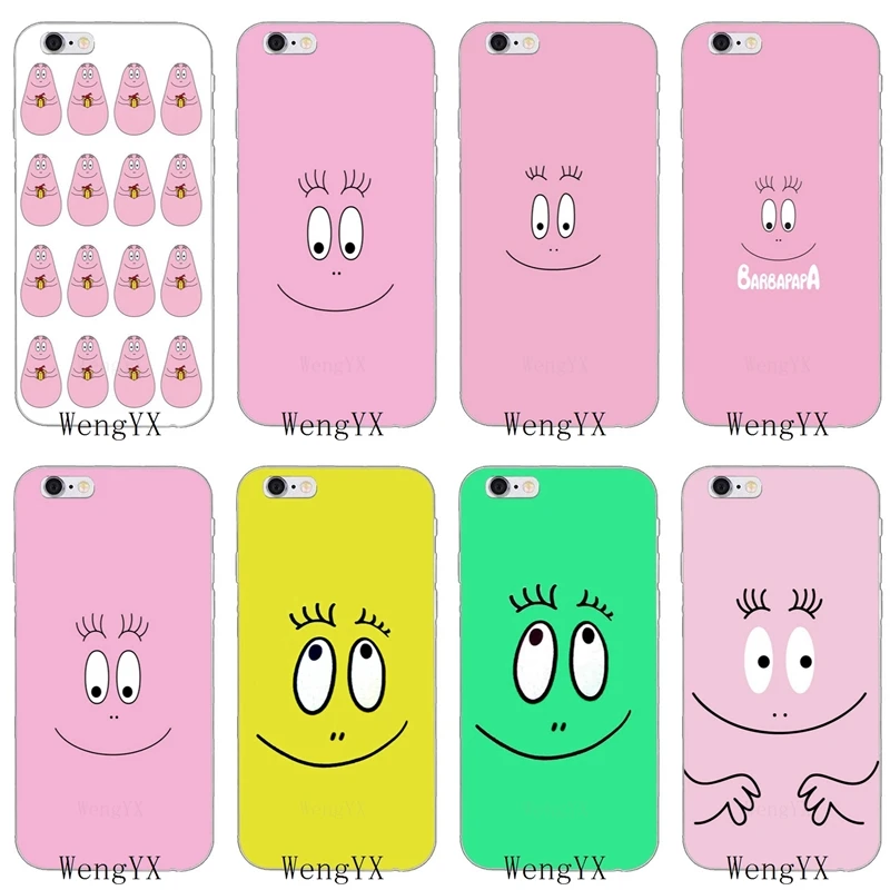 

cute emoji Les Barbapapa Pink face Slim silicone Soft phone case For iPhone 4 4s 5 5s 5c SE 6 6s plus 7 7plus 8 8plus X