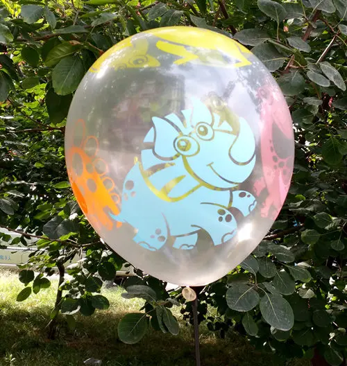 12 inch big clear transparent dinosaur balloons colors children kids party supplies boys Birthday Party Decoration 3