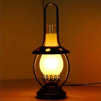 

European kerosene lantern Table Lamps iron retro night light coffee shop Inn warm feeling new lamp LU815296