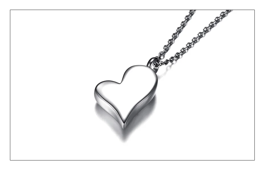Meaeguet Stainless Steel Heart Urn Pendant Cremation Ashes Necklace For Women Memorial Personalized Keepsake Jewelry (3)