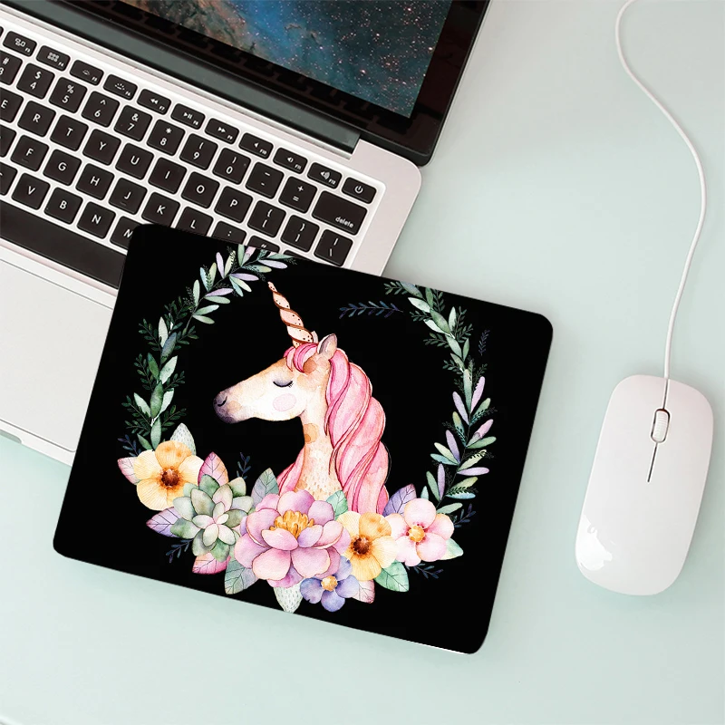 

18X22CM Lovely Unicorn Mousepad Small Size for Office Laptop Notebook mat Best gift Locking Edge Speed Gamer Mouse pad
