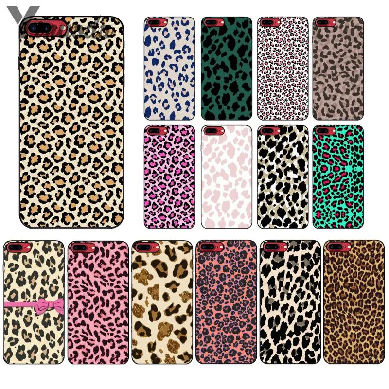Yinuoda Мода Красочные леопардовым принтом DIY роскошный высококачественный защитный чехол для iPhone6S, 6 plus, 7, 7 plus, 8, 8 Plus, X Xs Макс 5 5S XR