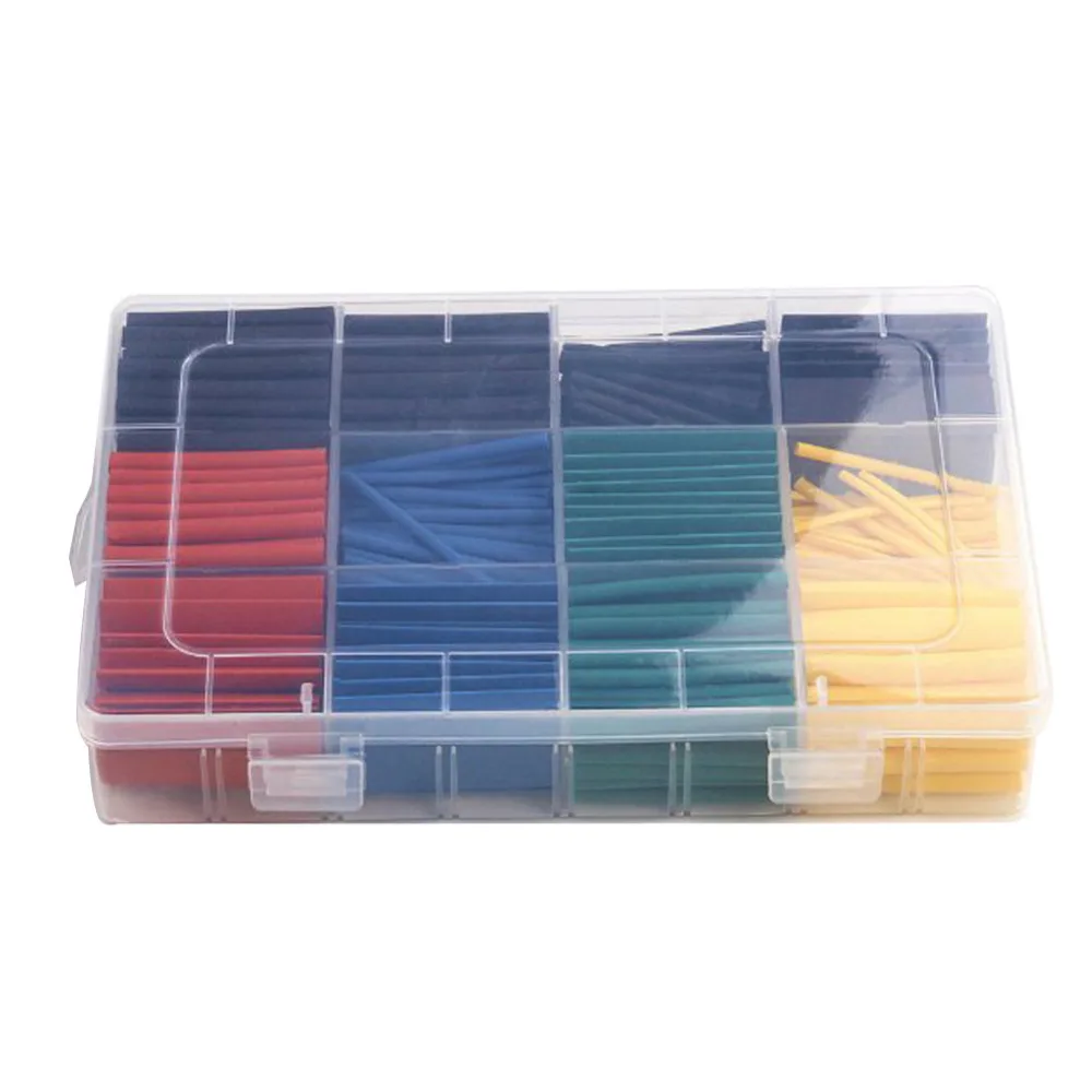 

530pcs/set Heat Shrink Tubing Insulation Shrinkable Tube Assortment Electronic Polyolefin Ratio 2:1 Wrap Wire Cable Sleeve Kit