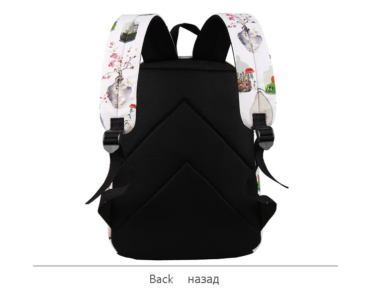 WINNER High Quality Art Flower Bottle Printed Backpack For Teenager Girls Student School Bags Travel Rucksack Mochila 2018 (6)