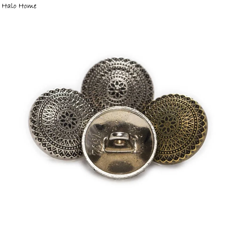 

5pcs Round Retro Metal Shank Buttons fit Clothing Repair Sewing Decor Replace and Crafts Make 15-25mm