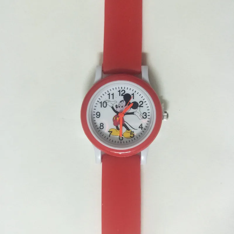 Список! Детские часы с 3D Микки Маусом для мальчиков и девочек, модные детские кварцевые наручные часы, детские часы, relogio feminino - Цвет: Красный