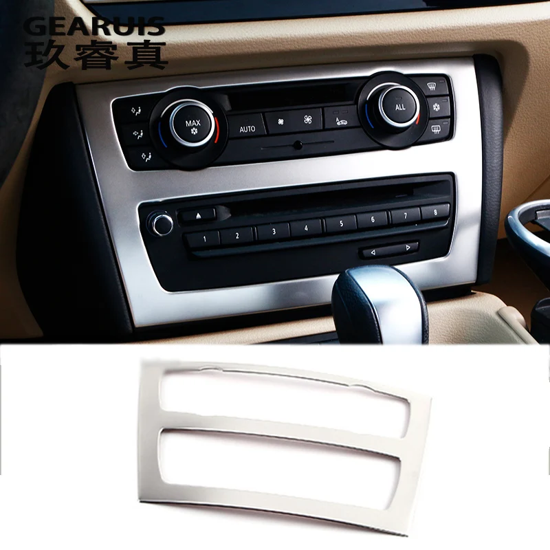 

Car styling Interior Trim Air conditioning CD control panel decorative Stickers Cover For BMW E84 X1 2010-2015 auto accessories