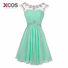 Красное, черное шифоновое короткое платье для девушек, Vestidos de Gala, топ с бисером и кристаллами, Короткие коктейльные платья, без рукавов, с открытой спиной Красное, черное шифоновое короткое платье для девушек, Vestidos de Gala, топ с бисером и кристаллами, Короткие коктейльные платья, без рукавов, с открытой спиной