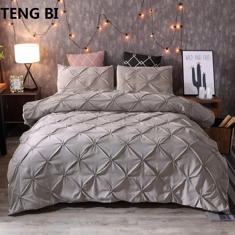 New European and American fashion simple style home textile black white gray solid color bedding set Queen King 3PCS bedding New European and American fashion simple style home textile black white gray solid color bedding set Queen King 3PCS bedding