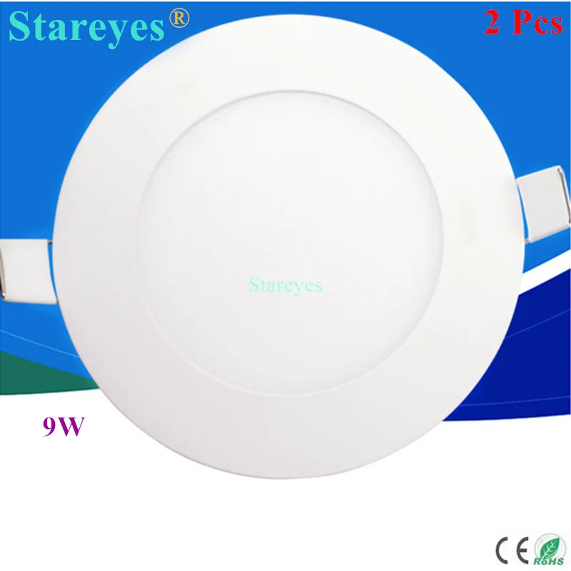 

Free shipping 2 pcs Round LED Panel Lights 9W AC 85-265V 145mm 810lumen smd 2835 lamp bulb led ceiling light warm / cool white