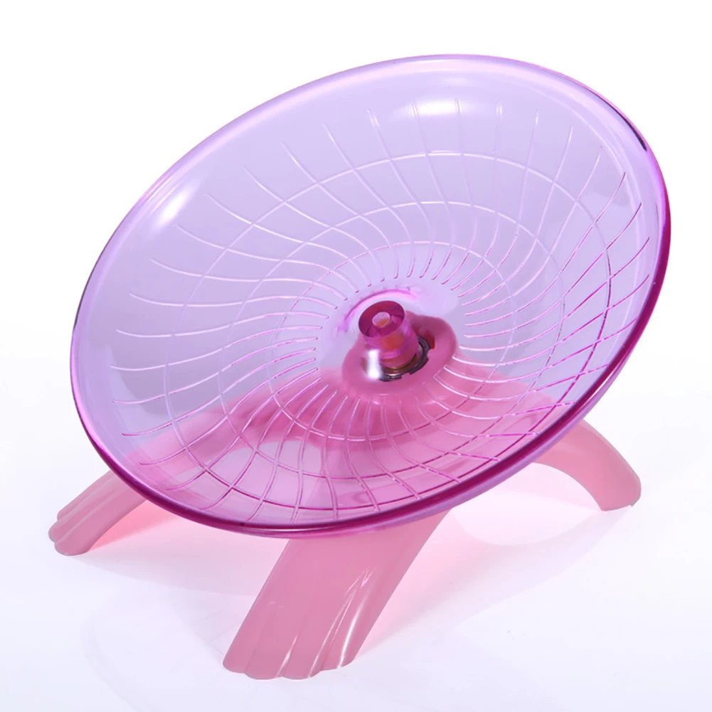 Домашнее животное хомяк летающая тарелка колесо для упражнений мышь пластмассовый диск для бега игрушечная клетка аксессуары для домашних животных хомяк игрушка для упражнений колесо для бега - Цвет: Pink