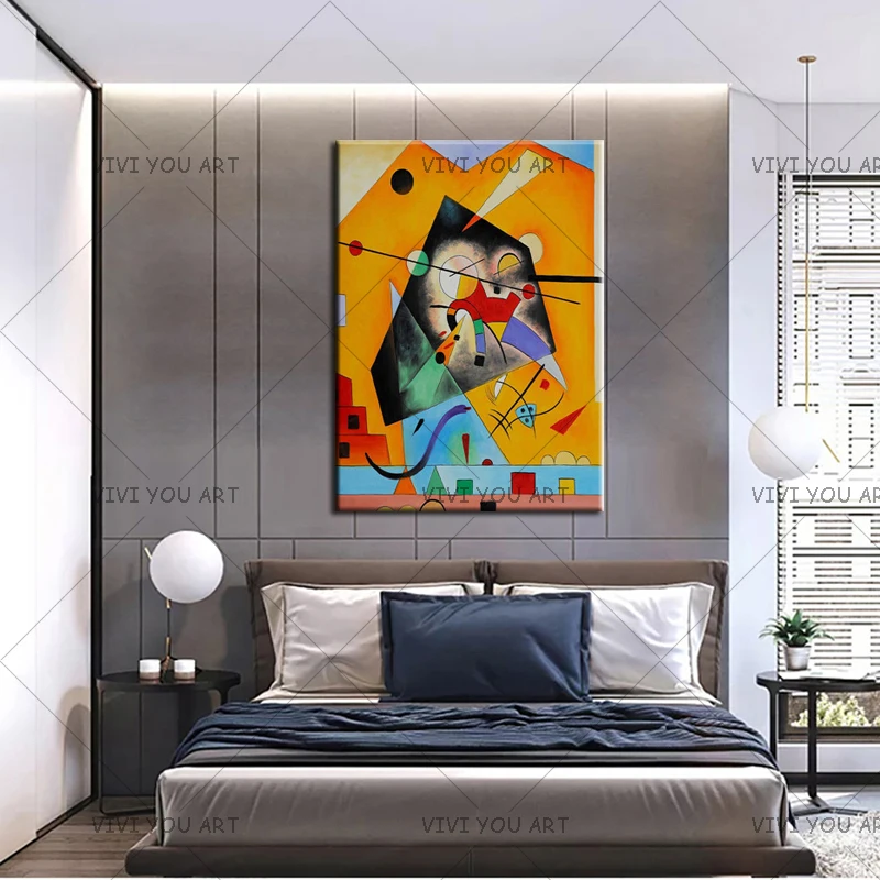 Новая абстрактная масляная живопись Wassily Kandinsky ручной работы холст без рамки