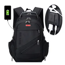 Оксфордский Швейцарский рюкзак с USB зарядкой 15 дюймов для ноутбука, мужской водонепроницаемый рюкзак для путешествий, Женский винтажный Школьный рюкзак, рюкзак mochila