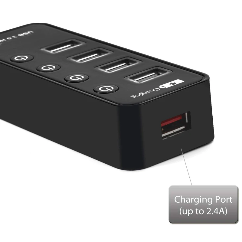 USB HUB 3 0 Portable 7Ports With EU US AU UK Power Plug Charging port USB 3