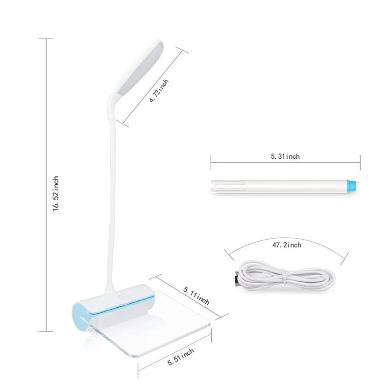 HJYVIOTIN перезаряжаемая Настольная лампа с доской для сообщений DC5V USB светодиодный светильник сенсорный выключатель Luminaria De Mesa ночной Светильник s подарок для чтения