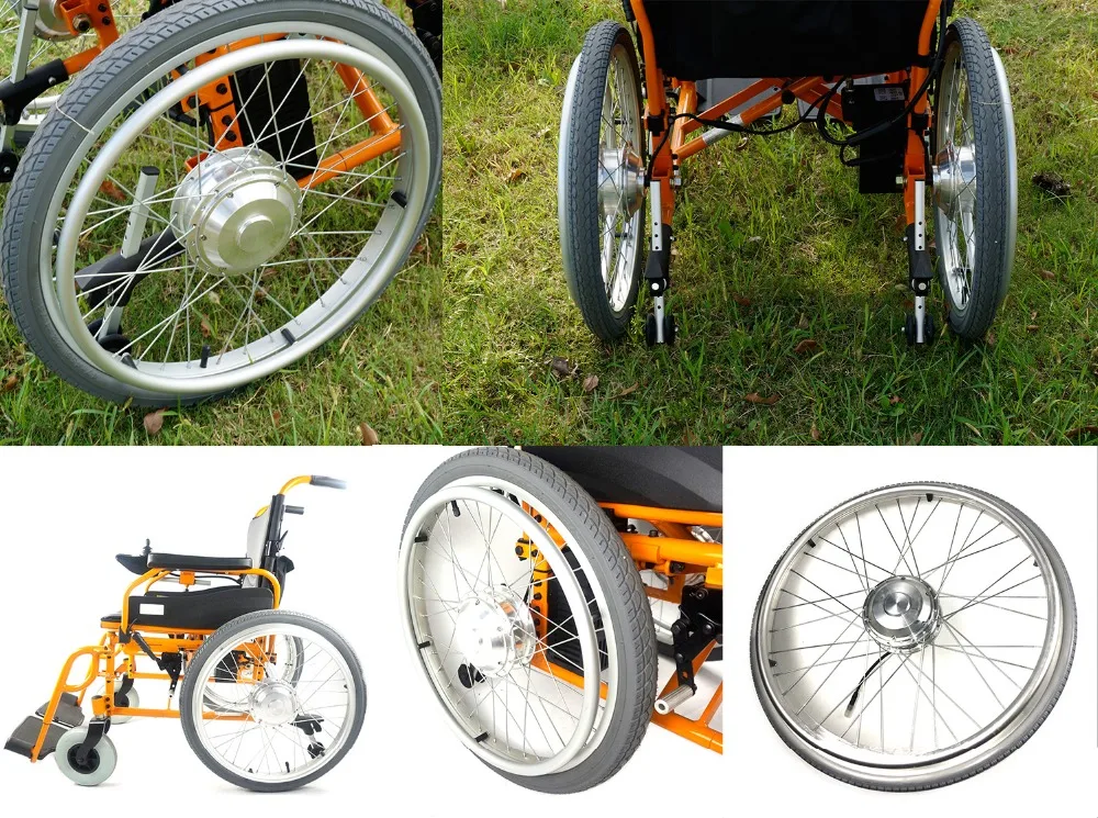 Top okfeet Electric Wheelchair Conversion Kit No Battery  24V 250W 6km/h Double motors Wheelchair Modification 17