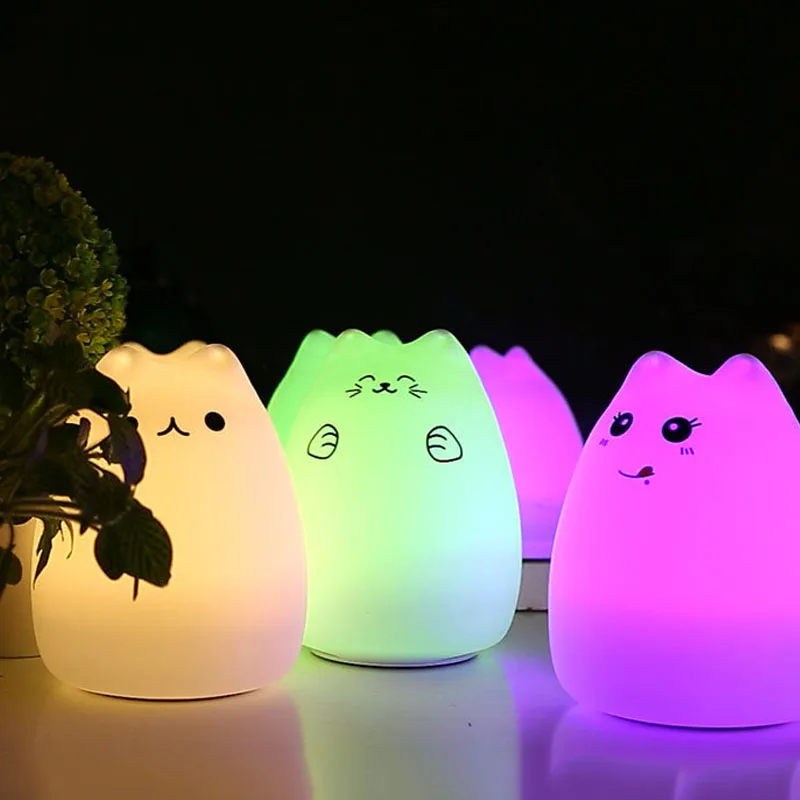 Luzes da Noite silicone toque sensor led night Formato : Animal