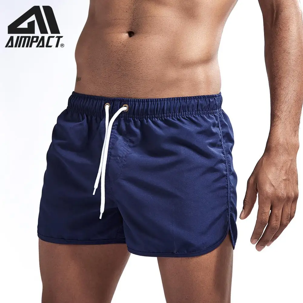 Aimpact Men's Quick Dry Board Shorts Summer Holiday Solid Split Beach Surf Swimming Trunks Hybrid Sport Shorts for Man AM2165 Aimpact Men's Quick Dry Board Shorts Summer Holiday Solid Split Beach Surf Swimming Trunks Hybrid Sport Shorts for Man AM2165