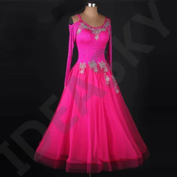 womens waltz Tango standard flamenco womens ballroom dance dresses long sleeve ballroom skirts competition sale modern children