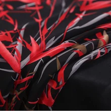 HLQON Красные Листья печати шифон; сатин; ткань для модного свадебного платья, шторы куклы постельные принадлежности Текстиль, обивочная ткань по двору