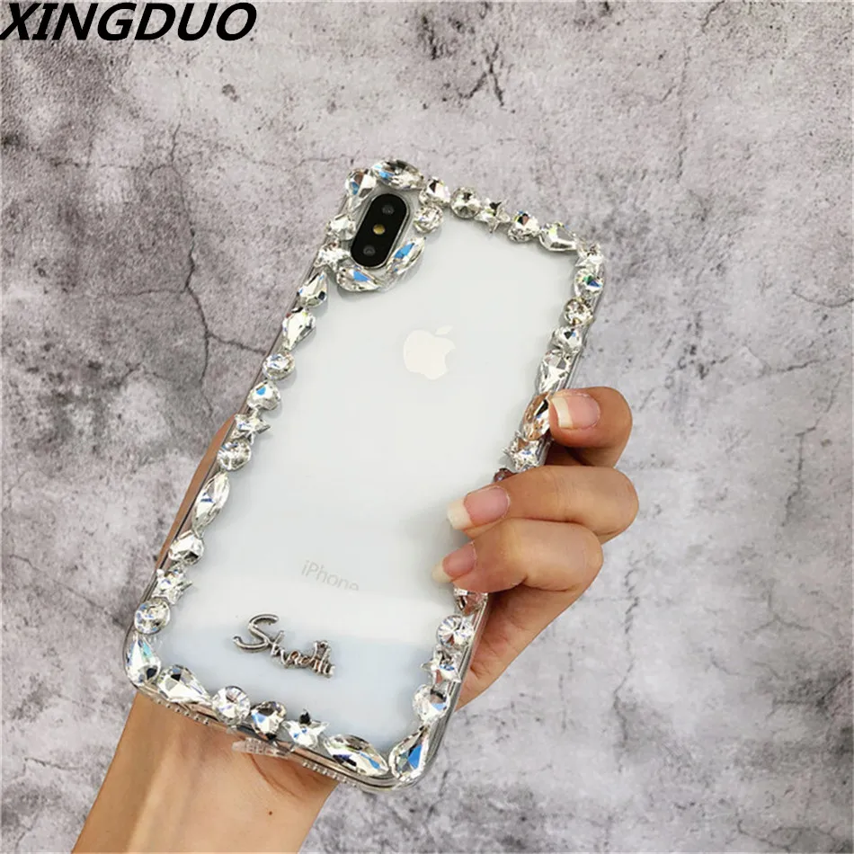 

XINGDUO Case For Samsung S10/S10 Plus/S10 Lite Crystal Diamond Grain White Transparent For galaxy S9 S8 Plus S7 S7 Edge Note 9