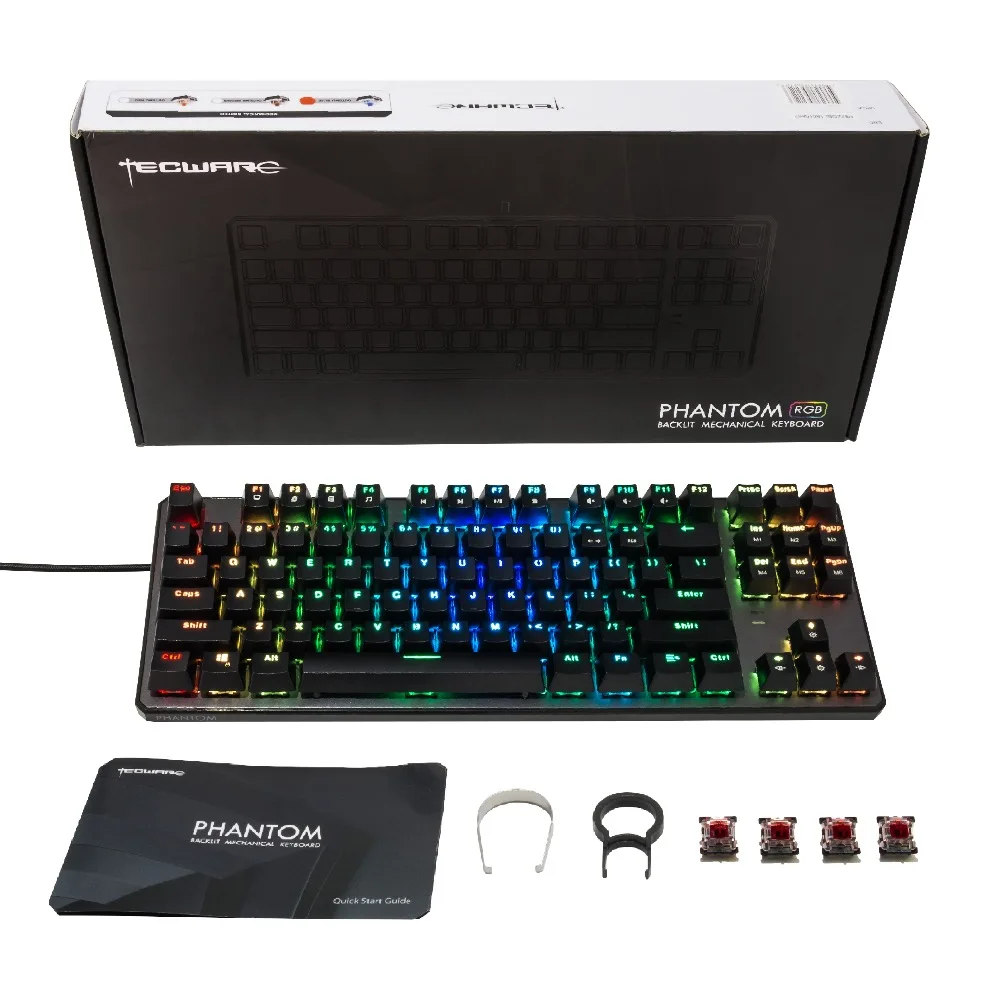 TECWARE Phantom 87 Механическая клавиатура RGB LED Outemu синий переключатель дополнительные