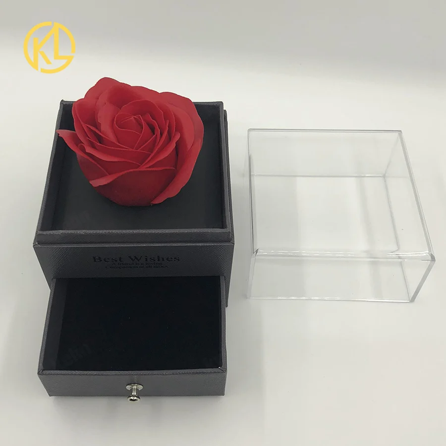 Горячая распродажа Красивая Красная роза цветок коробка ювелирных изделий с 100 язык я люблю вас ожерелье для девушки день Святого Валентина хороший подарок
