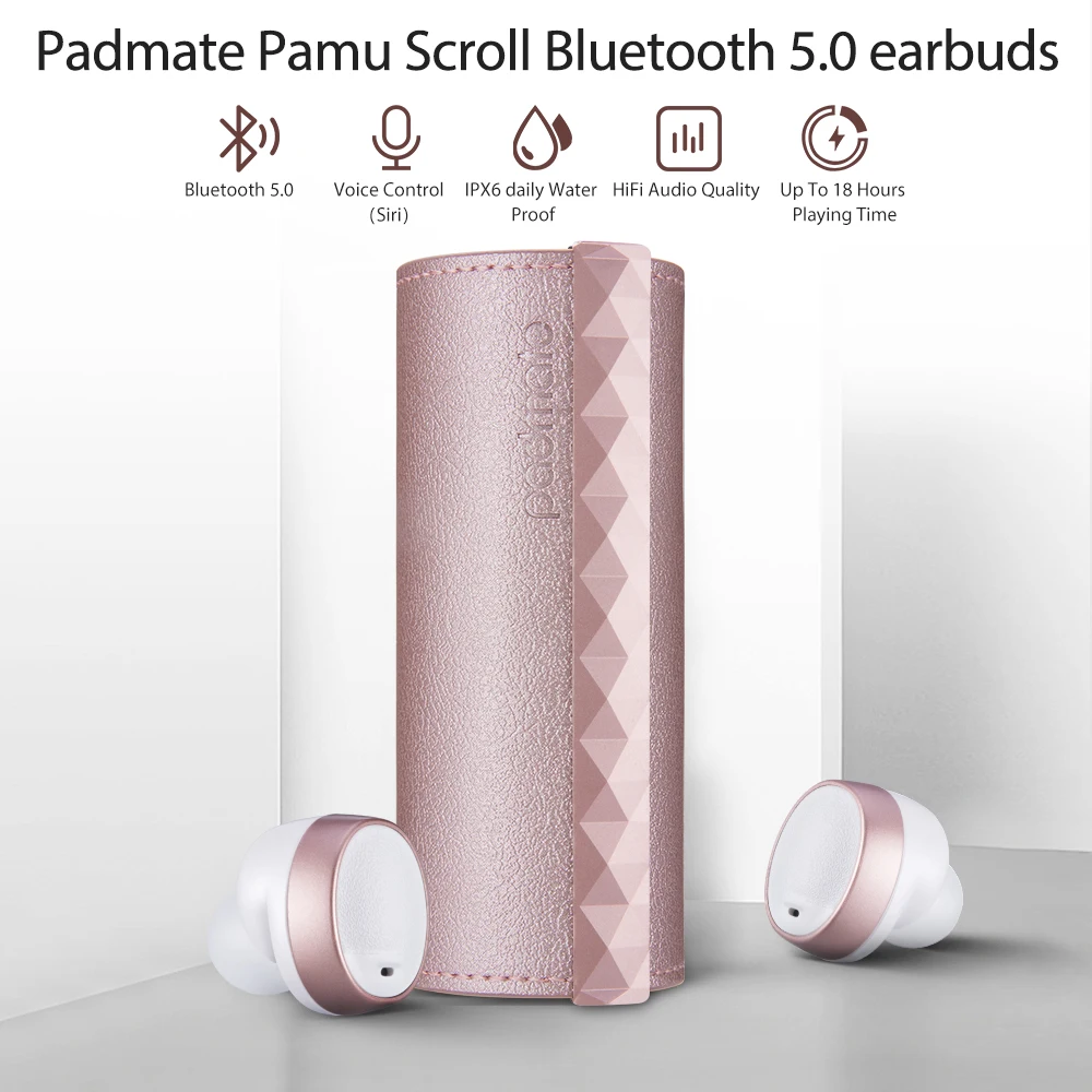 Padmate TWS Bluetooth наушники PaMu прокрутки True беспроводной зарядки спортивные наушники водонепроницаемые стерео сенсорные наушники громкой связи звонки