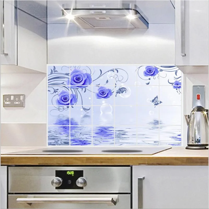 Kitchen Wall Stickers Foil Oil Sticker High Temperature Resistant