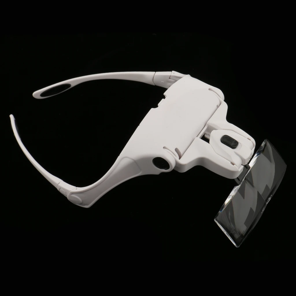 5 Lens Headband LED Lamp Head Light Jeweler Magnifier Handset Magnifying Glass Loupe Jewelry Tools