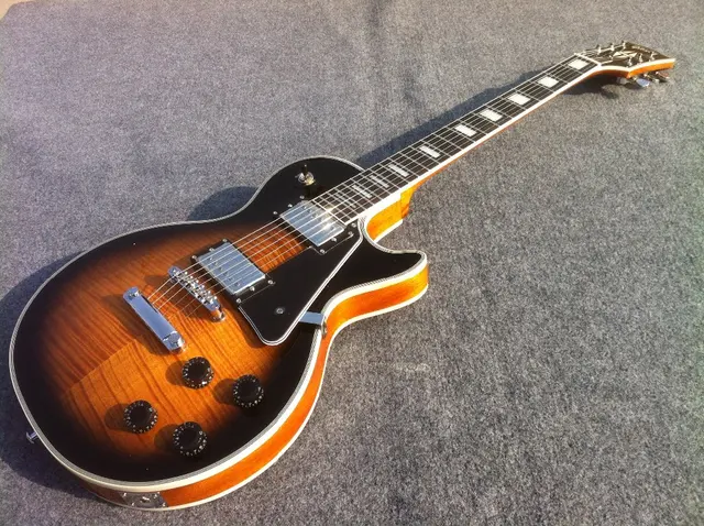 Cheap Free shipping New Arrival LP Custom Shop  electric guitar with fret binding /guitar kits