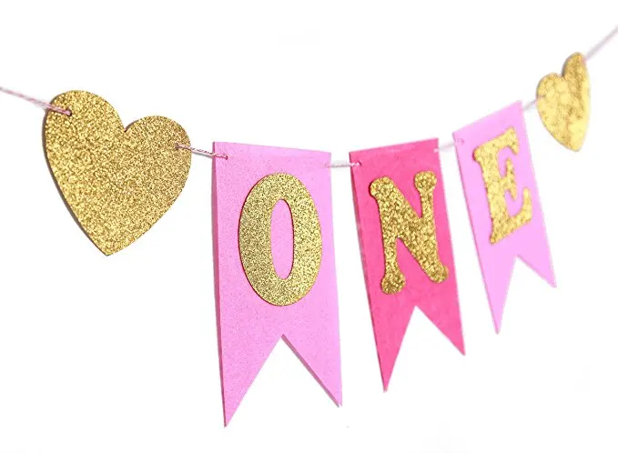 Glitter One banner Pennant High Chair Baby Shower kids boys girls First Birthday Party Highchair Decoration Favor pink blue Glitter One banner Pennant High Chair Baby Shower kids boys girls First Birthday Party Highchair Decoration Favor pink blue