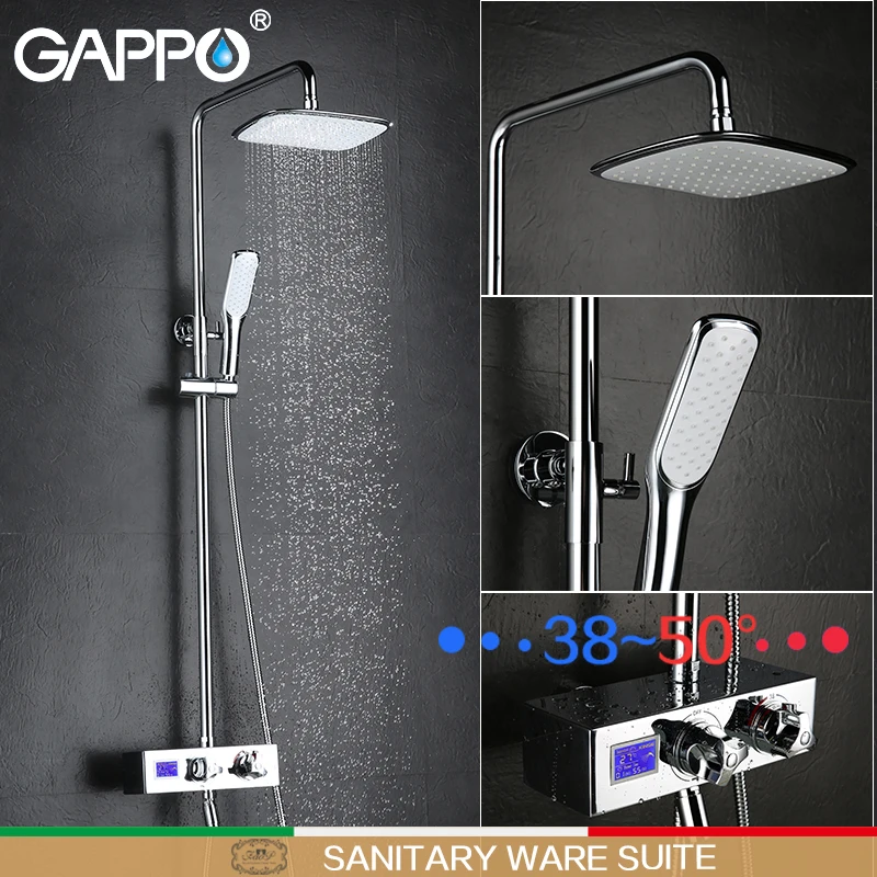 GAPPO shower faucets Digital Display shower mixers thermostatic waterfall shower bathtub mixer bathtub tap Sanitary Ware Suite GAPPO shower faucets Digital Display shower mixers thermostatic waterfall shower bathtub mixer bathtub tap Sanitary Ware Suite
