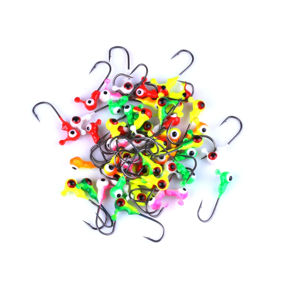 50 шт. наживка для зимней рыбалки 2,1 см 0,8 г мини металлическая свинцовая головка крючок для джигинга приманки Крючки снасти для подледной рыбалки