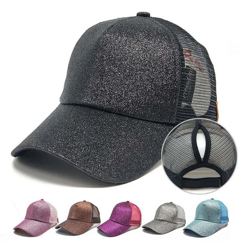 2019 señoras Flash Cola de Caballo gorra de tenis gorra deportiva gorra de malla ajustable deportes correr gorra de montar