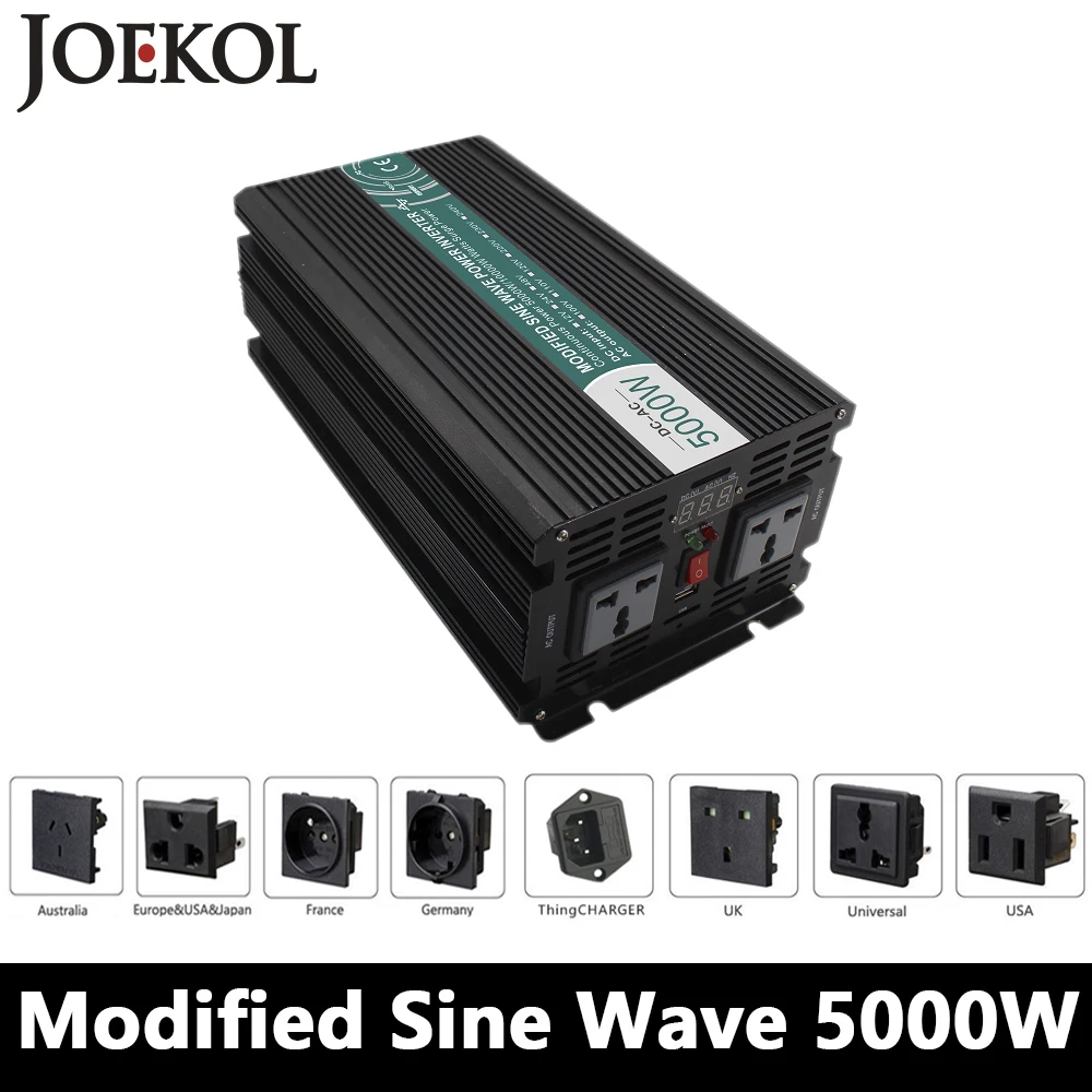 

High-powe 5000W Modified Sine Wave Inverter,DC12V/24V/48V To AC110V/220V,off Grid Solar Invertor,voltage Converter