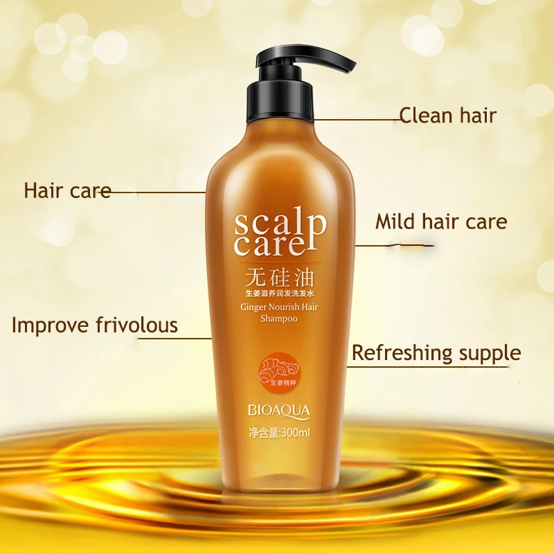 BIOAQUA Natural Ginger Shampoo Without Silicone Oil Deep Cleaning Dandruff Nourishing Oil-Control Anti Itch Anti Dandruff 300ML BIOAQUA Natural Ginger Shampoo Without Silicone Oil Deep Cleaning Dandruff Nourishing Oil-Control Anti Itch Anti Dandruff 300ML