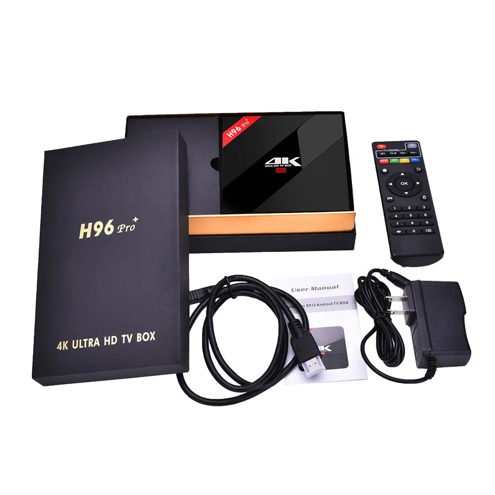 IPTV подписка Европа H96pro+ Смарт Android ТВ коробка Android 7,1 Amlogic S912 Восьмиядерный UHD 4K 3 GB/32 GB Мини ПК 2,4G& 5G WiFi