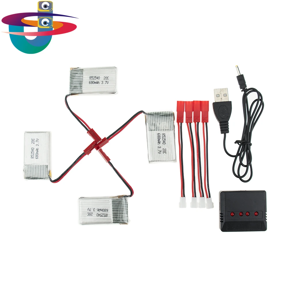 4 шт. 3 7 в 680 мАч 20C Дрон литий-полимерный аккумулятор 852540 для RC Syma X5C X5SW Heng Kee 905 Cherson