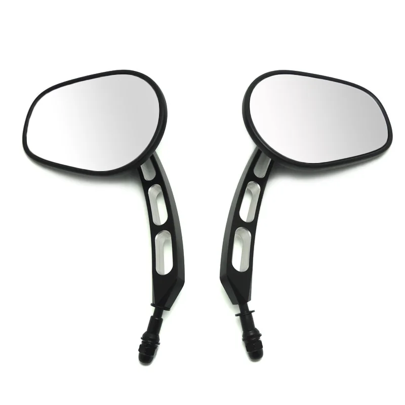 8MM Black Edge Cut Rear View Side Mirrors For Harley Street Bob FXDB Fat Boy Iron 883 XL883N Sportster 1200 Custom XL1200C