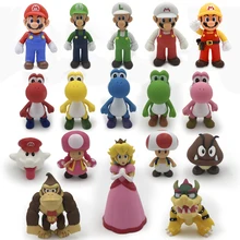 Buy 18 Style Mario/Super Mario Anime Figure 12cm Mario Bros Yoshi Luigi PVC Action Figure Doll Toys Collectible Model Toy Free Shipping