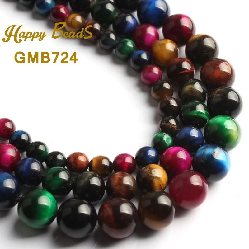 

Natural Stone Mix Color Tiger Eye Beads Round Loose Beads 15''Strand 6/8/10mm For Jewelry Making DIY Bracelets Necklace