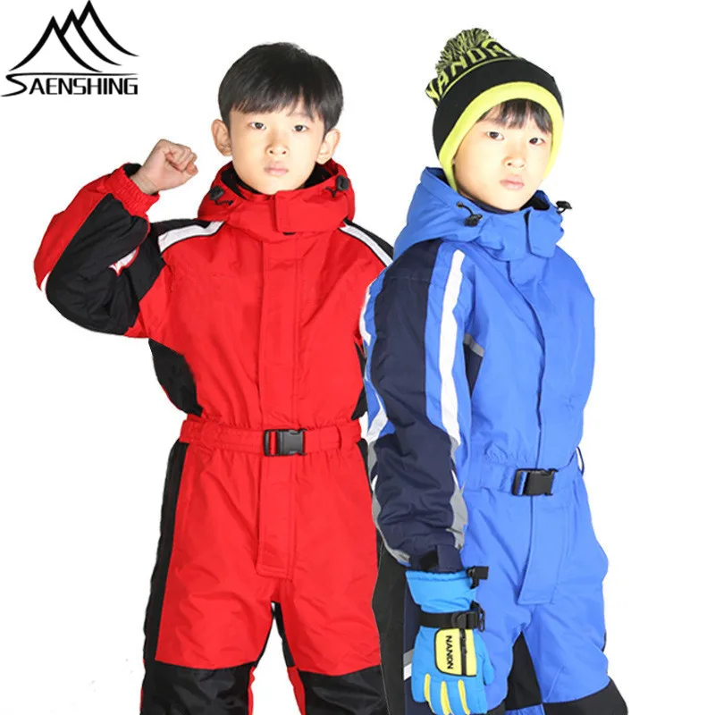 

New Children's Skiing Suits Kids One Piece Waterproof Outdoor Ski Suit Super Warm Wear-Resistant Snowboarding Suits XS-XL